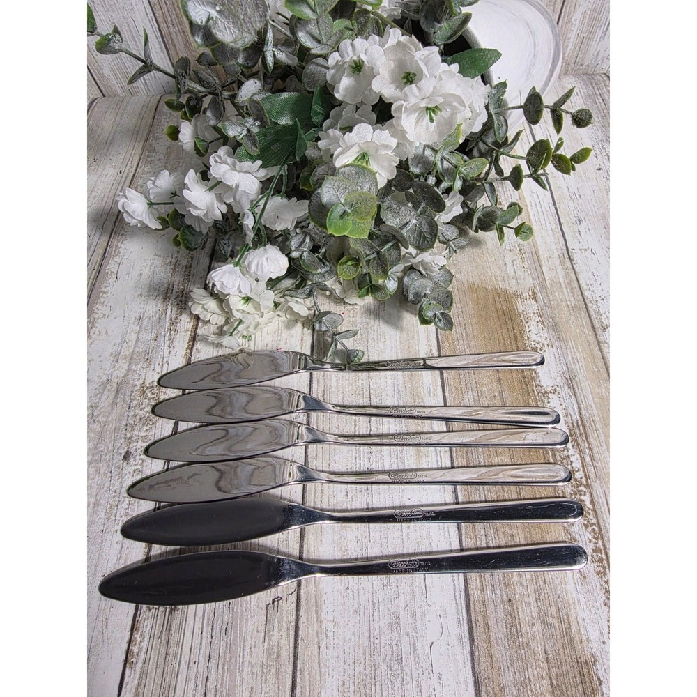 Becchetti Italy 18/10 Stainless Steel Fish Knives Set of 6 Silverware Flatware - Picture 4 of 11